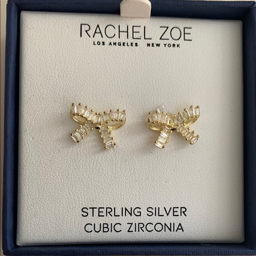 Rachel Zoe Gold Sterling Silver Cubic Zirconia Earrings